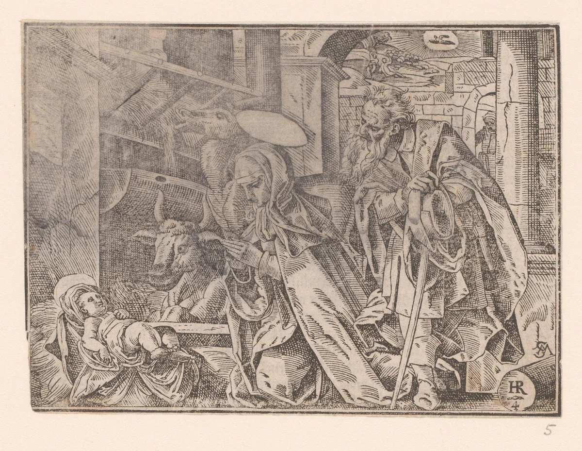 Geboorte van Christus by Unknown, print, 1580-1630