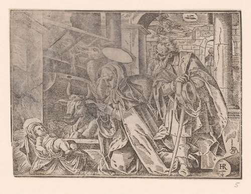 Geboorte van Christus by Unknown, print, 1580-1630