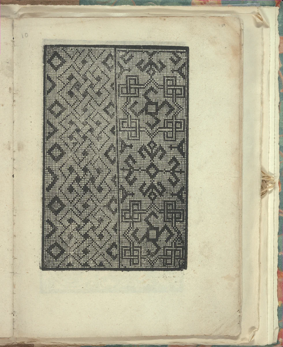 Opera Nova Universali intitulata Corona di racammi, page 29 (recto) by Giovanni Andrea Vavassore, book, 1530