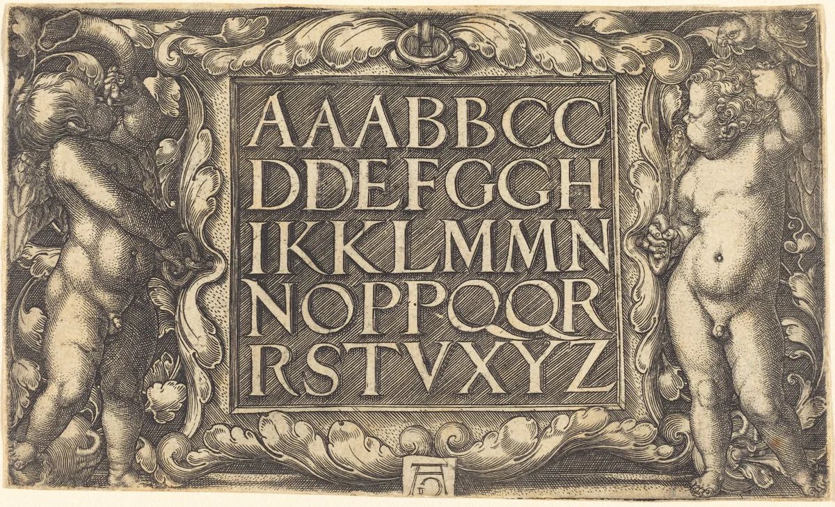 Alphabet by Heinrich Aldegrever, print, 1525-1555