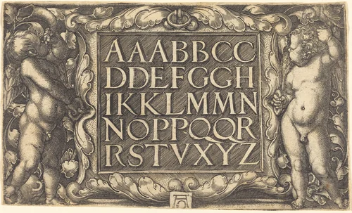 Alphabet by Heinrich Aldegrever, print, 1525-1555