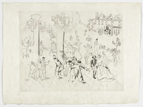 The Soiree at the Governor's House (La Soirée chez le gouverneur), plate IV (supplementary suite) from Les Âmes mortes by Marc Chagall, illustrated book, 1923