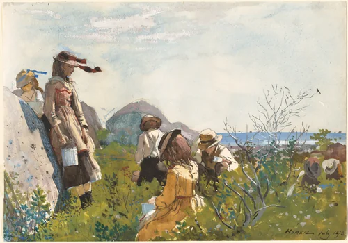 Berry Pickers by Winslow Homer, drawing, 1873