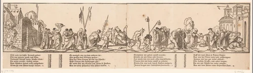 Processie van geestelijken by anonymous, print, 1495-1546
