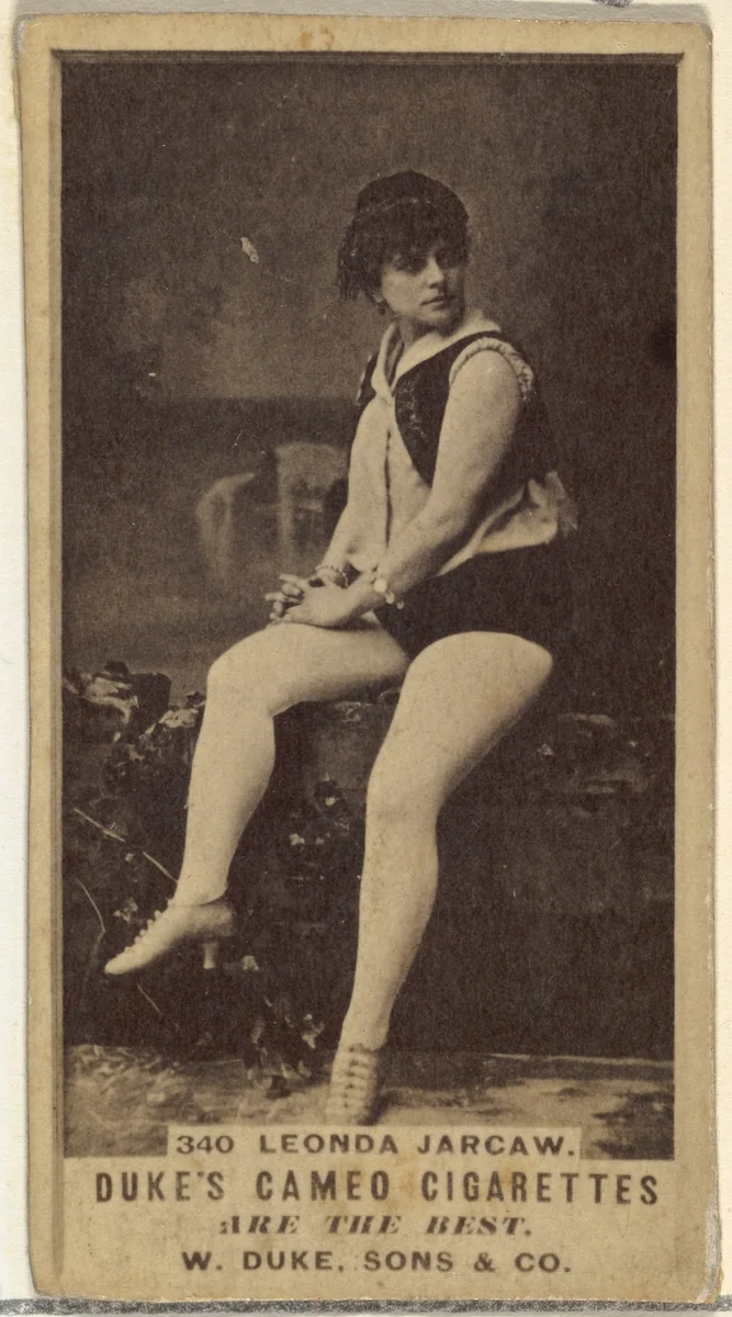 Card Number 340, Leonda Jarcaw, from the Actors and Actresses series (N145-5) issued by Duke Sons & Co. to promote Cameo Cigarettes by W. Duke, Sons & Co., photograph, 1880-1889