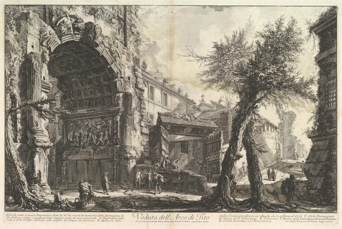 The Arch of Titus (Veduta dell'Arco di Tito) by Giovanni Battista Piranesi, print, 1755-1765