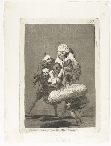 De een tegen de ander by Francisco de Goya, print, 1797-1799