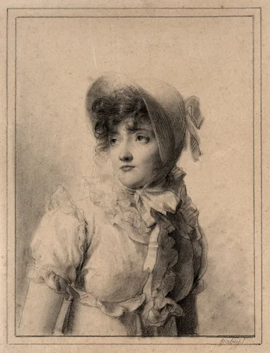 Portrait of Comtesse Starjinska by Eugène Isabey, drawing, 1823-1886
