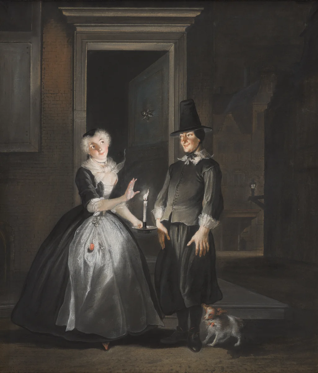 Reinier Adriaansz's Declaration of Love by Cornelis Troost, pastel, 1737