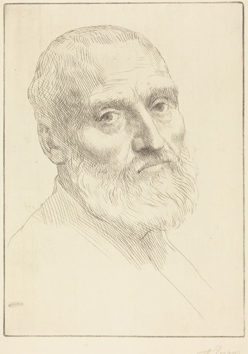 Study for Head of a Man (Etude de tete d'homme) by Alphonse Legros, print, 1837-1911