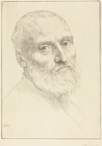 Study for Head of a Man (Etude de tete d'homme) by Alphonse Legros, print, 1837-1911