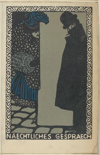 Nightly Conversations (Naechtliches Gespraech) by Moriz Jung, print, 1907