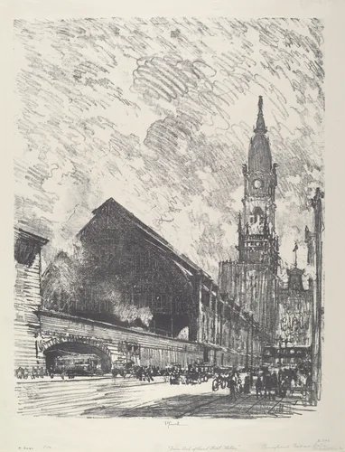 Broad St. Station by Joseph Pennell, print, 1912