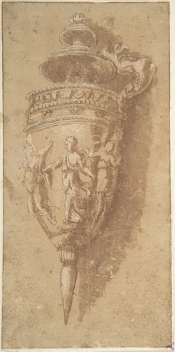 Design for a Decorative Vessel by anonymous, drawing, 1500-1599