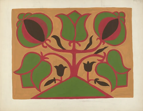 Study for Proposed Portfolio "Decorated Chests of Rural Pennsylvania" by American 20th Century, index of american design, 1941