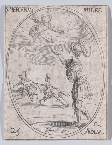S. Mercure, soldat (St. Mercury, Soldier), November 25th, from "Les Images De Tous Les Saincts et Saintes de L'Année" (Images of All of the Saints and Religious Events of the Year) by Jacques Callot, print, 1636