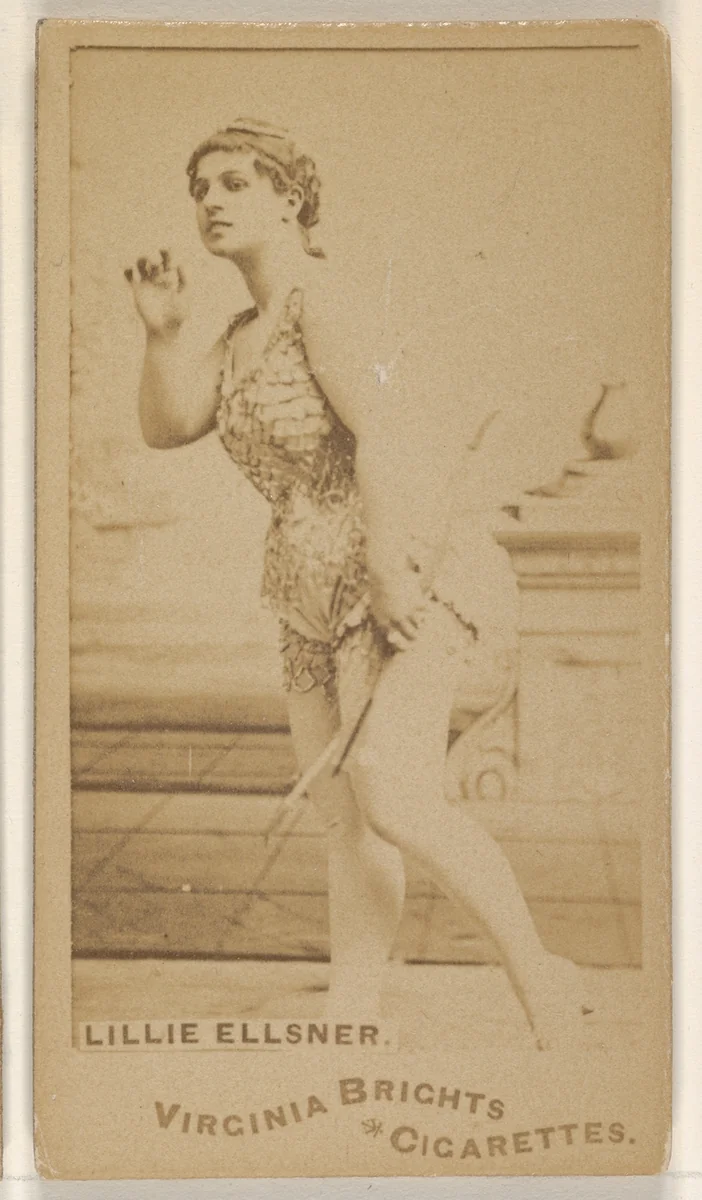 Lillie Ellsner, from the Actors and Actresses series (N45, Type 1) for Virginia Brights Cigarettes by Allen & Ginter, photograph, 1885-1891