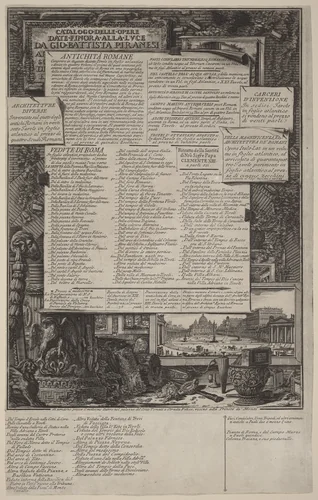 Catalogo delle Opere by Giovanni Battista Piranesi, print, 1720-1778