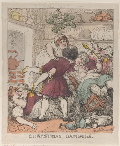 Christmas Gambols by Thomas Rowlandson, print, 1812
