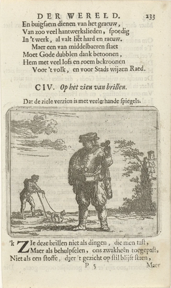 Brillenverkoper by Arnold Houbraken, print, 1682