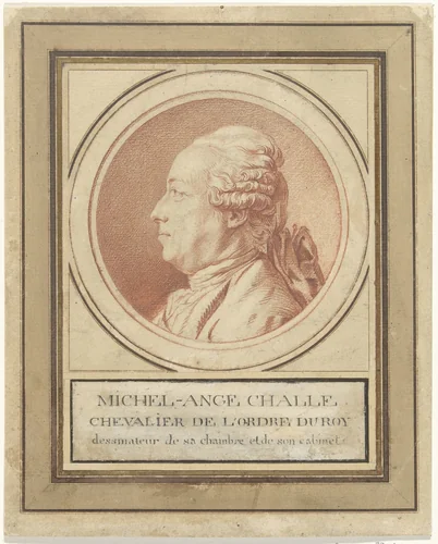 Portrait of the Artist Charles-Michel-Ange Challe by Louis Rolland Trinquesse, drawing, 1770-1780