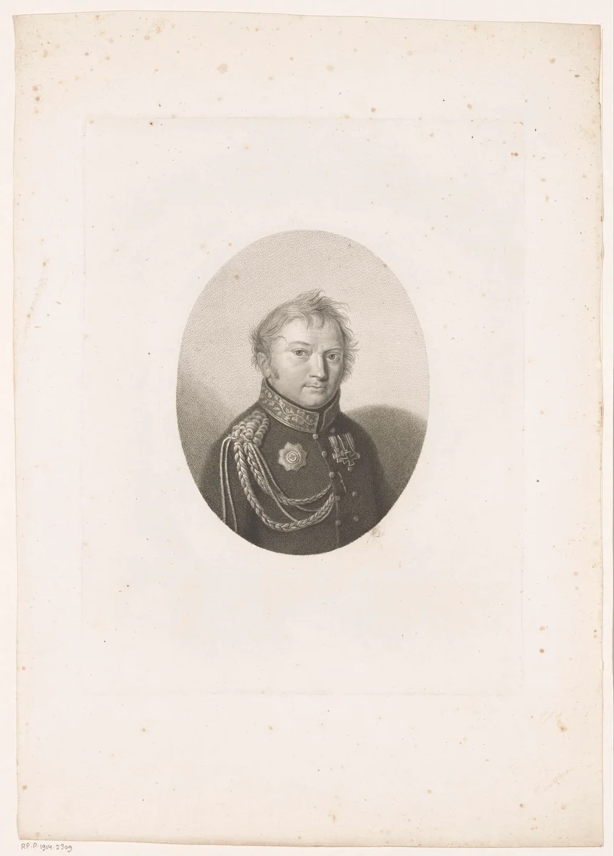 Portret van Friedrich Adolf Ludwig von Bismarck by Friedrich Wilhelm Bollinger, print, 1813-1825