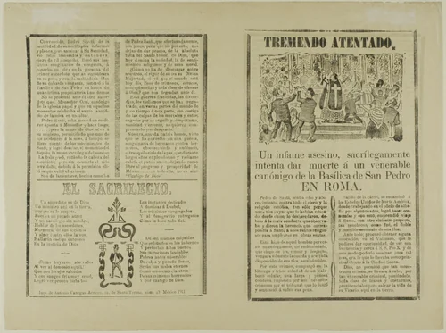 Tremendo atentado (Tremendous Attempt) by José Guadalupe Posada, print, 1871-1913
