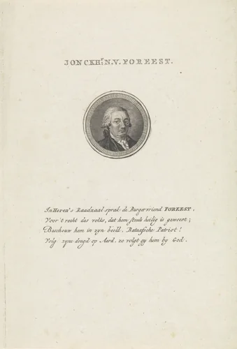 Portret van Nanning van Foreest by Abraham Jacobsz. Hulk, print, 1787