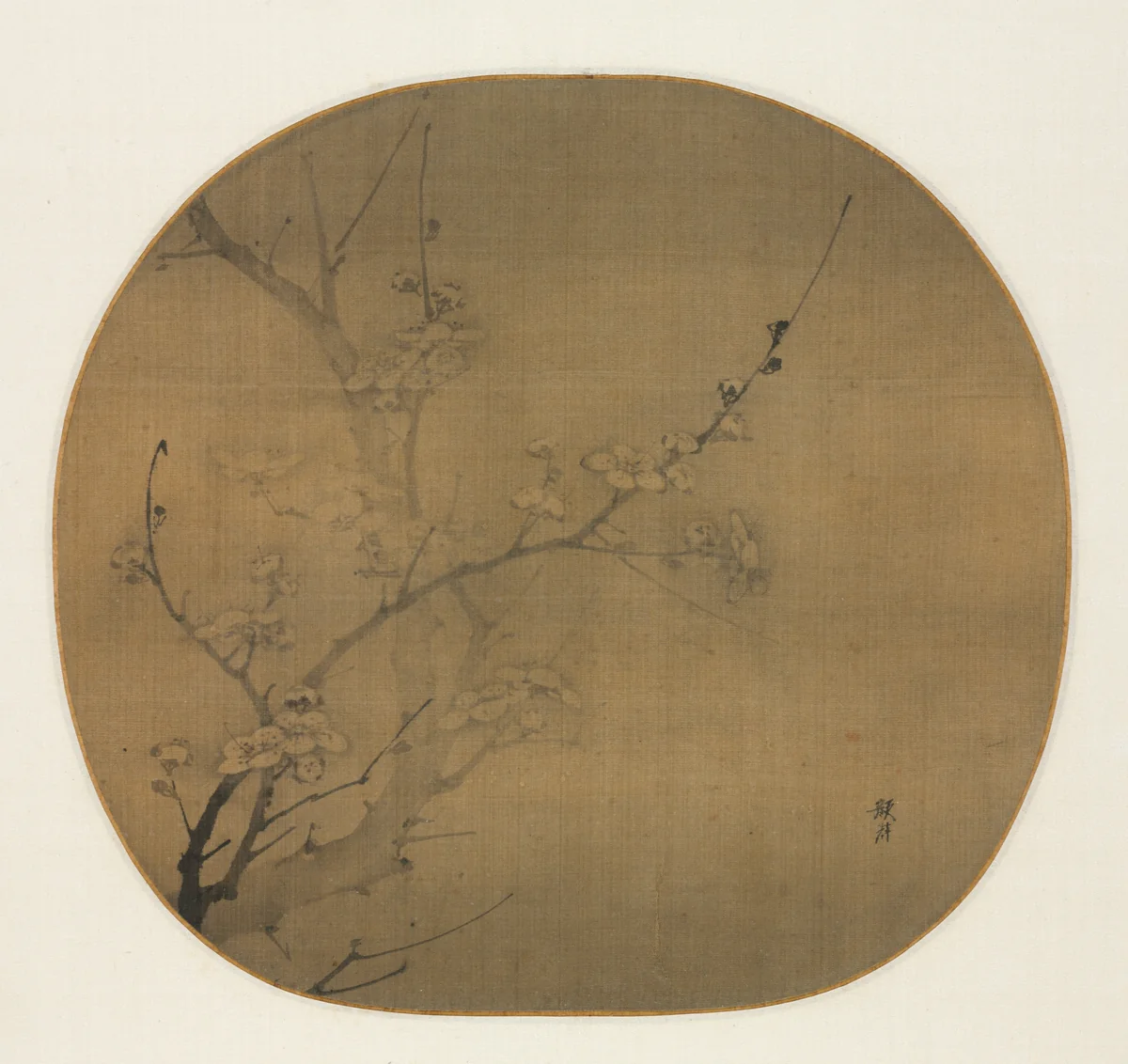 Plum Blossoms in Moonlight by Yan Hui, painting, 1300-1350