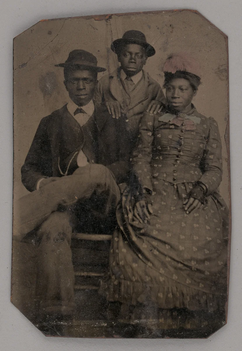 Untitled (Portrait of Two Young Men and One Young Woman) by Unknown maker, other, 1875