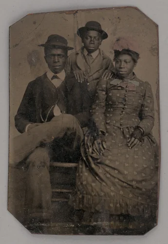 Untitled (Portrait of Two Young Men and One Young Woman) by Unknown maker, other, 1875