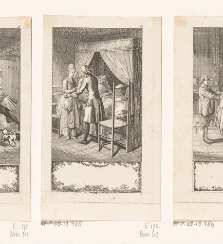 Pastor Gros en Christine by Daniel Nikolaus Chodowiecki, print, 1776