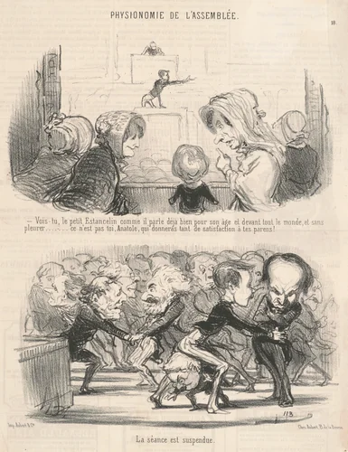 Vois-tu, le petit estancelin comme il parle ... by Honoré Daumier, print, 1850