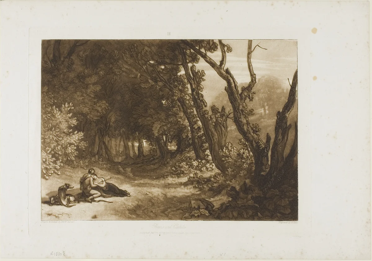 Procris and Cephalus, plate 41 from Liber Studiorum by Joseph Mallord William Turner, print, 1812