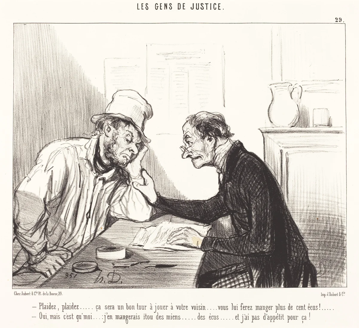 Plaidez... ça sera un bon tour a jouer... by Honoré Daumier, print, 1846