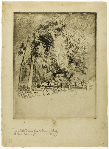 The Clock Tower, From St. James Park by Joseph Pennell, print, 1904