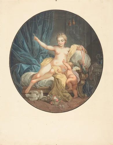 Venus desarmant l'amour by Jean-François Janinet; Jacques Charlier, print, 1752-1814