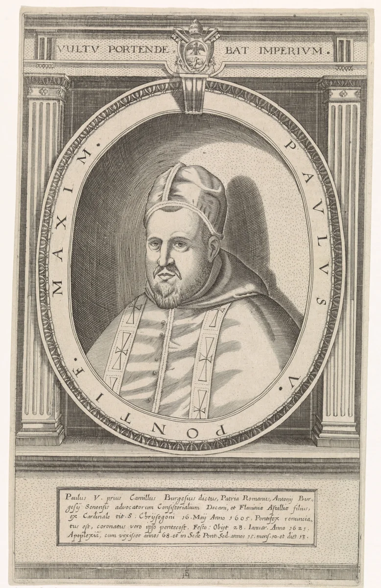 Portret van paus Paulus V by Unknown, print, 1590-1665