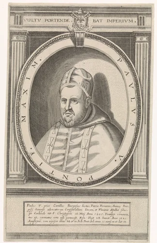 Portret van paus Paulus V by Unknown, print, 1590-1665