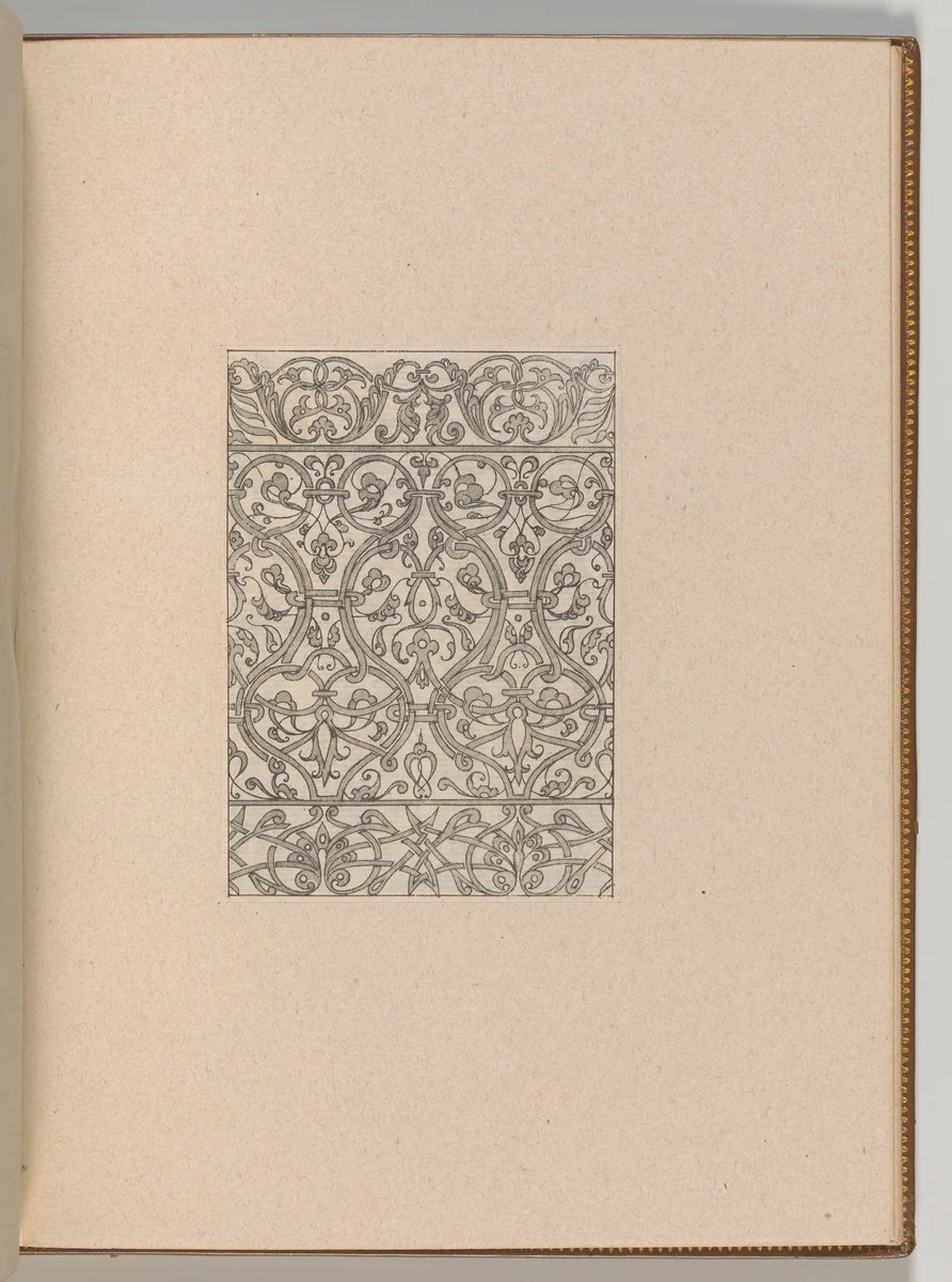 Copies after the 'Livre contenant passement de moresques' (plate 16) by Jacques Androuet du Cerceau, book, 1800-1900