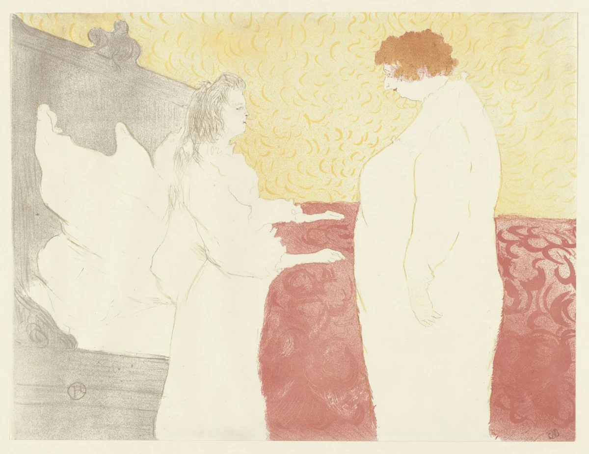 Woman in Bed, Profile, Awakening (Femme au lit, profil, Au petit lever) from Elles by Henri de Toulouse-Lautrec, print, 1896