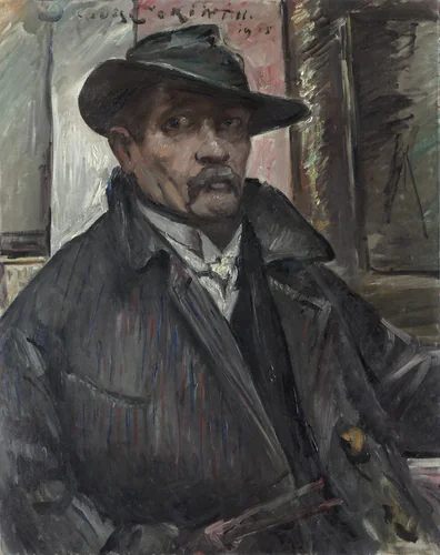 Self-Portrait with Hat and Coat by Lovis Corinth, painting, 1915