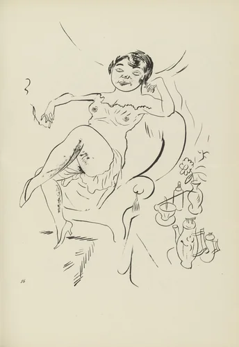 Vor dem Tee (plate, folio 69) from Ecce Homo by George Grosz, illustrated book, 1922