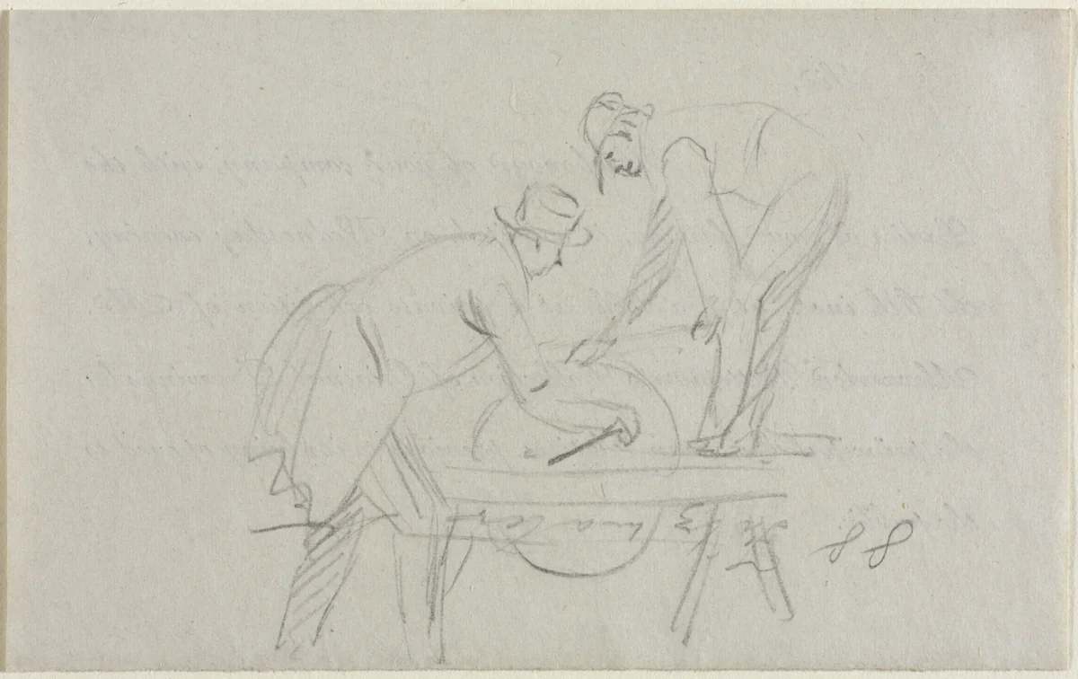 Grinding the Axe by William Sidney Mount, drawing, 1822-1868