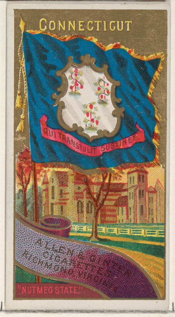 Connecticut, from Flags of the States and Territories (N11) for Allen & Ginter Cigarettes Brands by Allen & Ginter, print, 1888