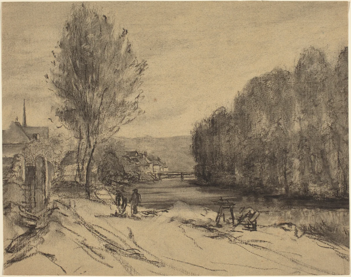A Landscape with a River by French 19th Century, drawing, 1552-1615