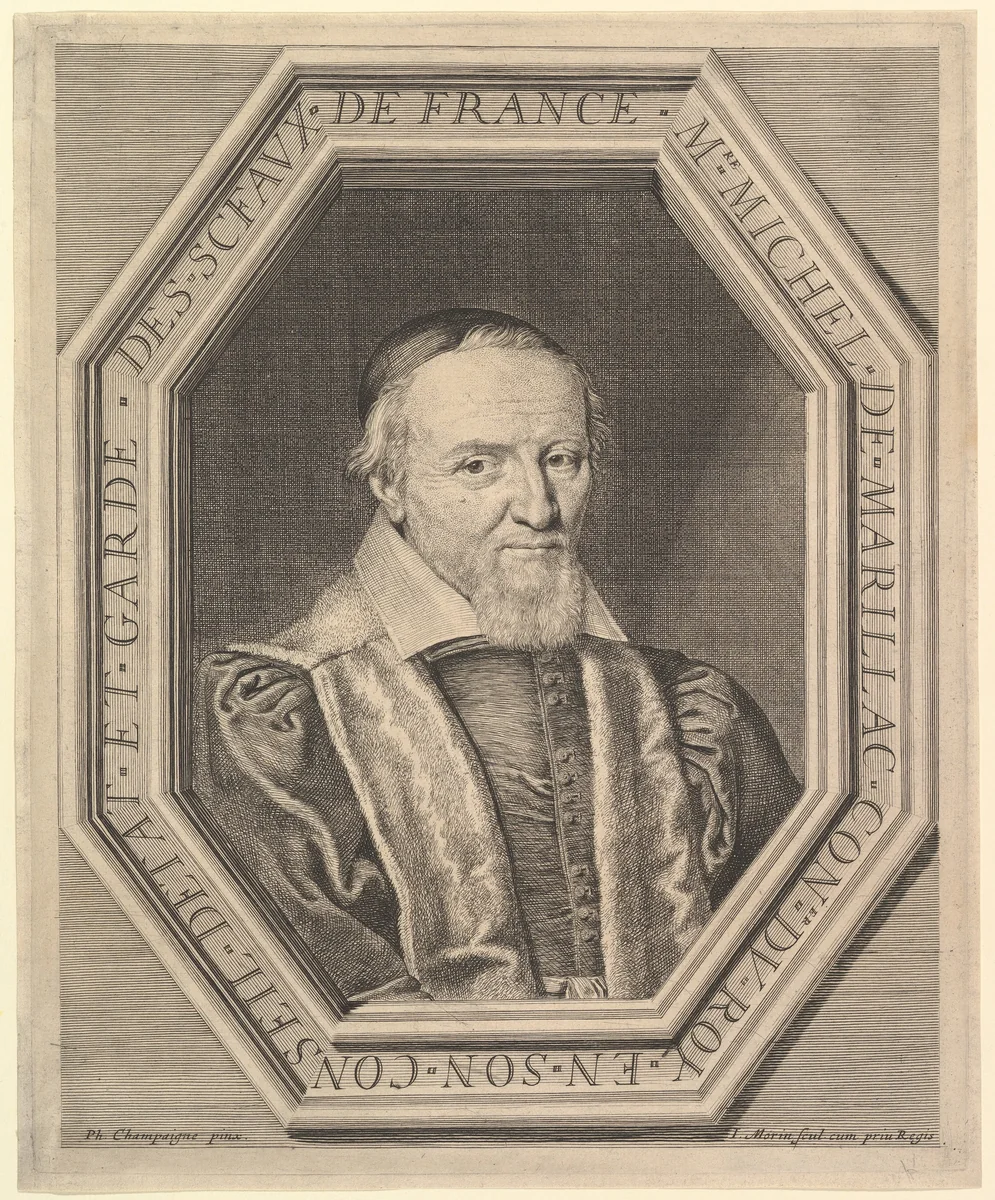 Michel de Marillac, conseiller d'etat et garde des sceaux by Jean Morin, print, 1600-1650