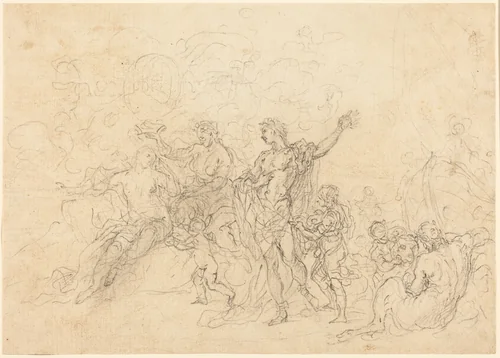 The Marriage of Bacchus and Ariadne by Francesco Solimena, drawing, 1657-1747