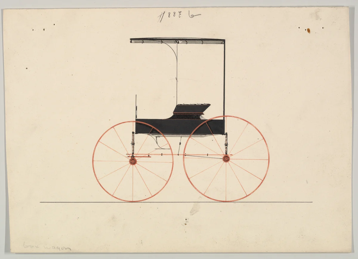Design for Wagon, no. 887b by Brewster & Co., drawing, 1850-1870