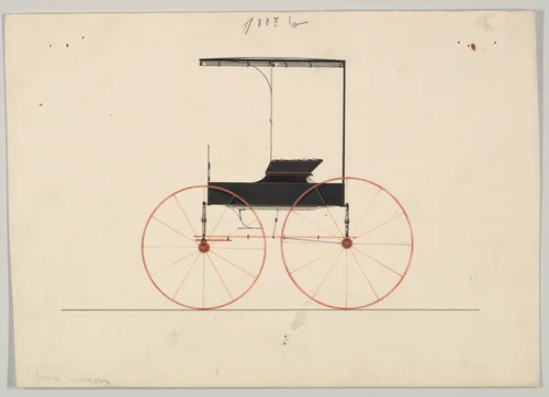 Design for Wagon, no. 887b by Brewster & Co., drawing, 1850-1870